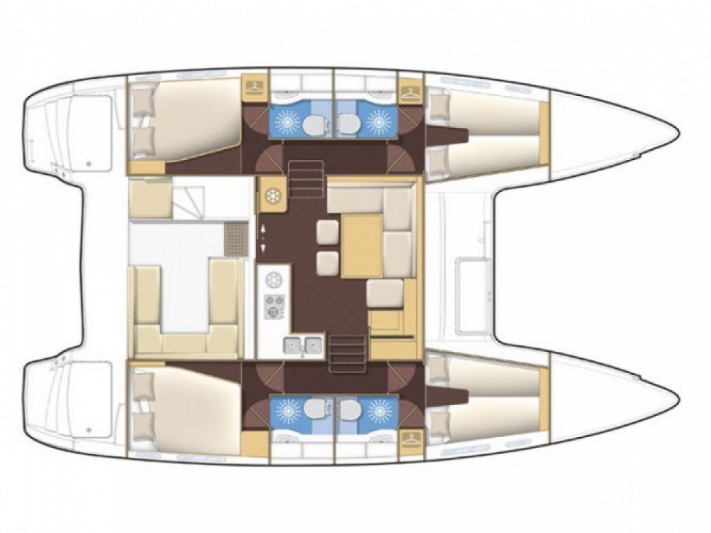 Plan d'un catamaran Lagoon 400