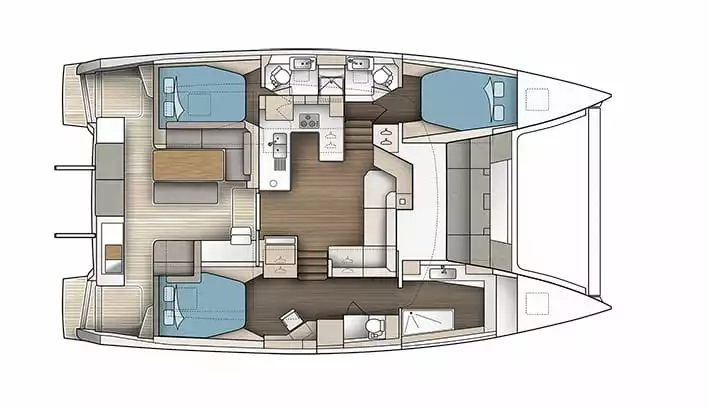 Plan d'aménagement de l'Astréa 42 en version 3 cabines